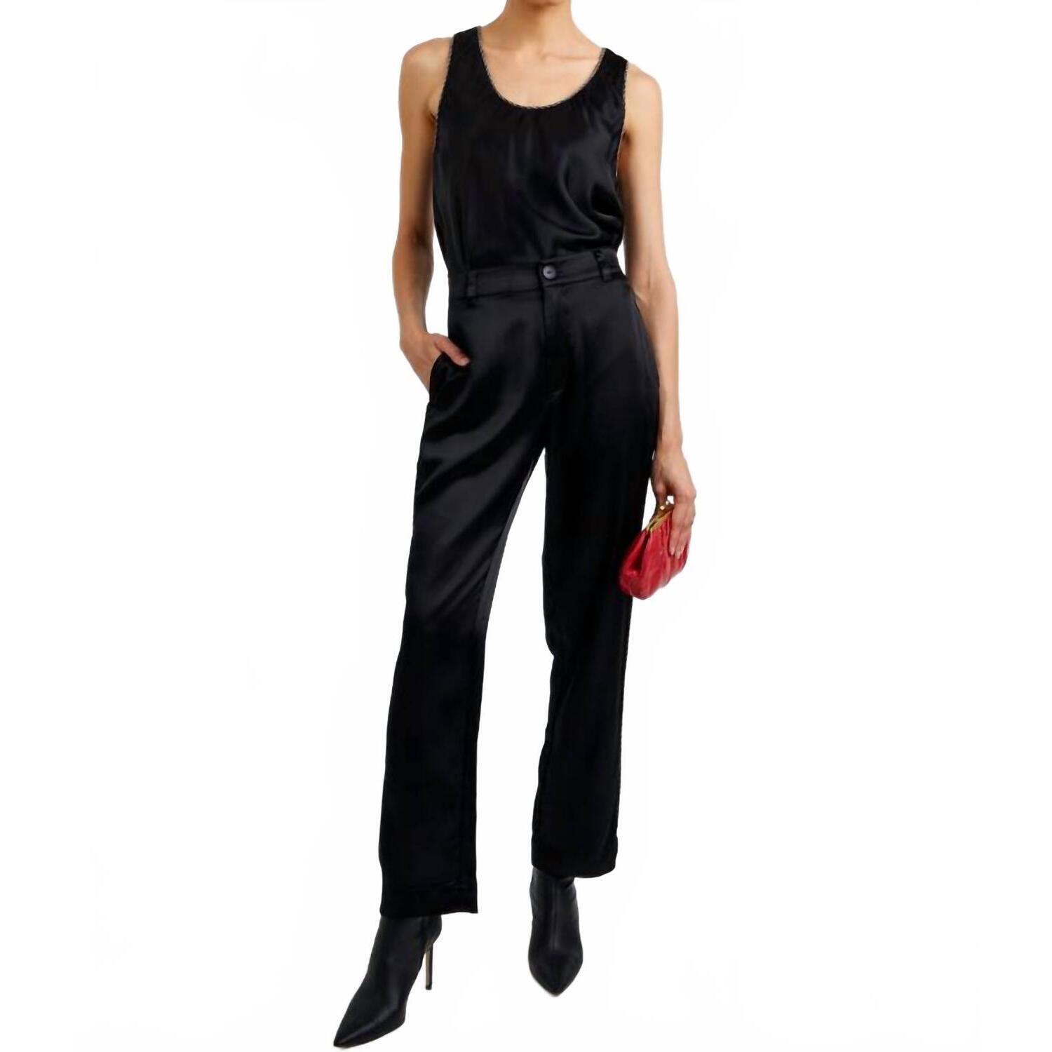 New Bella Dahl Beaded Piping Trousers In Black